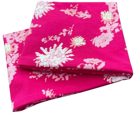 Wollhuhn ÖKO Mädchen/Damen/Buben Cooles Elastisches Stirnband/Haarband Bequem Jersey Baumwolle Viele Motive 21215155 (Blumen Rot/Rosa)