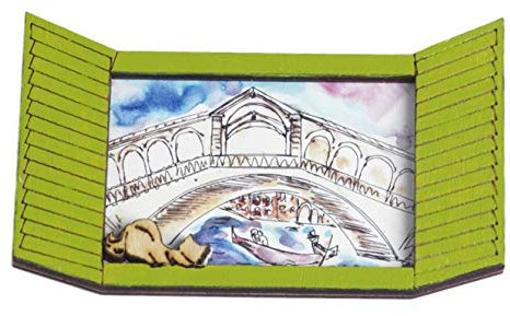 12 Pezzi Magnete Calamita in Legno persiana con Disegno Ponte di Rialto Souvenir Venezia Italia