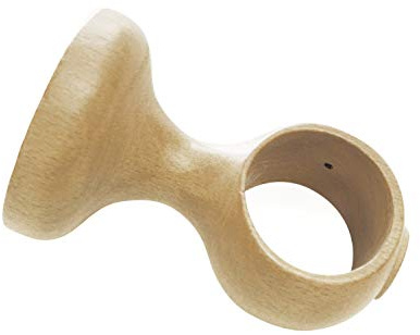 Gardinia Träger für Gardinenstangen mit Ø 25 mm, Kurz, Geschlossen, Serie Country, Länge 5,5 cm, Holz, Buche
