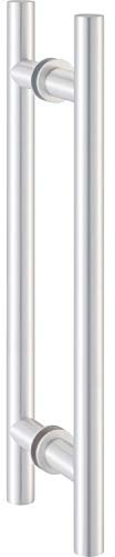 KWS 81424103525 Silber Stoßgriff flach, Türgriff Länge 350 mm, Stangengriff für Holz-und Glastüren, Alu eloxiert