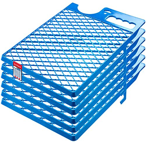 KADAX Abstreifgitter, 39 x 28 cm, Farbgitter aus Kunststoff, großes Malergitter für Farbe, Malerzubehör, Abstreichgitter, Abtropfgitter, Malerwerkzeug, Farbabstreifer (6, blau)