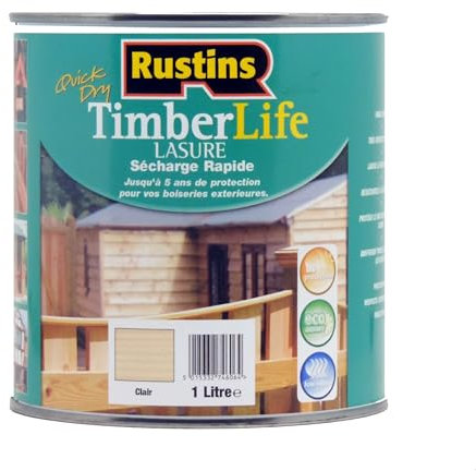 Rustin's - Vernici per legno tinto – Uso esterno - Asciugatura veloce – Protezione UV e 5 ANN - rovere scuro - 12m²/L 2.5L (TLCL2500FR)
