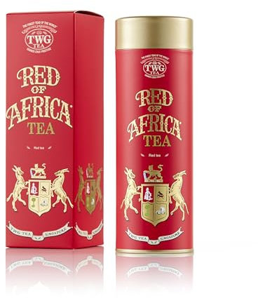TWG Tea | Red of Africa Tea | Tè Rooibos | Foglie di Melissa e Calendula | Latta Haute Couture, 100G | Set Regalo