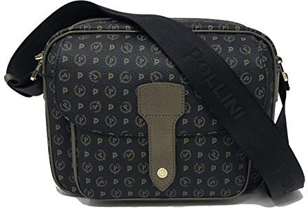 Pollini Borsa a tracolla Heritage Donna Pvc + Pelle Vit. (Nero/Bronzo)