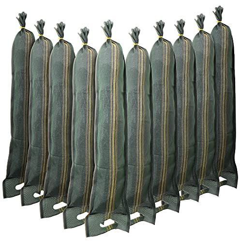 10 Sacos de arena contra inundaciones – Saco para las puertas de los sótanos – Bolsas con asa (25 x 100 cm)