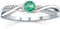 SILVEGO Damen Ring aus 925 Sterling Silber mit echtem grünem Smaragd und Brilliance Zirconia