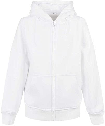 Build Your Brand Kinder Sweatshirtjacke Organic Basic Kids Zip Hoody, Farbe White, Größe 158/164
