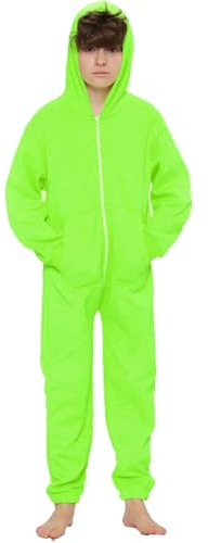 A2Z 4 Kids Children Plain Camouflage Jumpsuit Super Soft - Onesie Plain Neon Green 3-4.