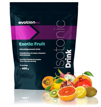 EVOTION PRO - Isotonique en Poudre - Électrolytes et Sels Minéraux - Boisson Isotonique pour Hydratation et Énergie (600 g, Fruits Exotiques)