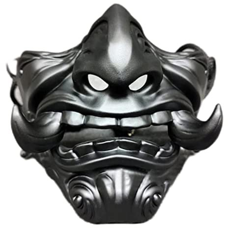 J-ouuo Halloween-Kostümmasken, japanischer Dämon/Oni, Fantasie, Kostümmasken, Maske, Unisex, Teenager und Erwachsene