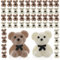 Prasacco 50 Stück Mini Teddybären, 20mm Beflockte Teddybär Plüsch Gefüllte Kleine Bär-Puppe für DIY-Schlüsselanhänger Geburtstag Hochzeit Abschluss Dekorationen Partygeschenk (25 Braun + 25 weiß)