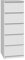 Home Collective Kommode weiß mit fünf Schubladen, Schlafzimmer Flur Nachttisch, Schrank, Sideboard, Highboard, Breite 40 cm Höhe 111cm