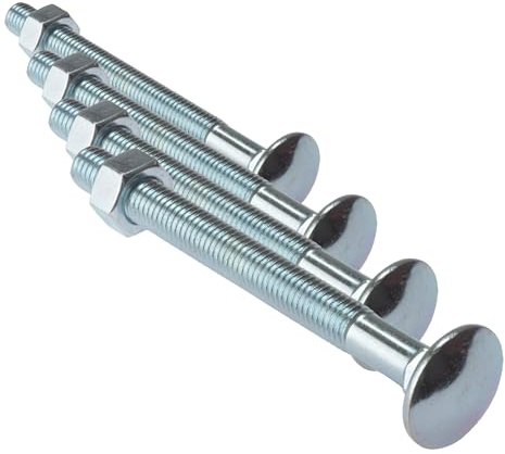 ForgeFix Carriage Bolts | M10 x 240mm | Zinc Plated | Bag 10 (Pack of 4)
