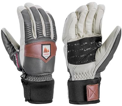 LEKI Patrol 3D Handschuhe, Graphite-Off White-Maroon, EU 9
