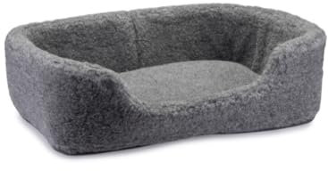Perfect Wool - Hundeliege Kleine Mittelgroße Hunde - Hundebett aus Schafwolle - Katzenbett 40 x 60 cm - Hundekissen aus natürlichem Stoff - mit abnehmbarem Innenpolster - Graphit