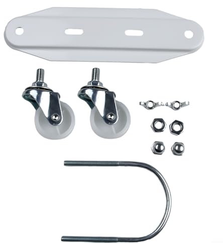 Soporte universal de ruedas para calentador eléctrico, acero al carbono duradero, ruedas giratorias de 360° (blanco)