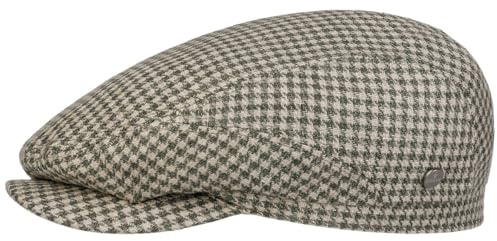 LIERYS Reynoldsville Houndstooth Flatcap Zweifarbige Schiebermütze Hahnentrittdesign Made in the EU Herren Frühjahr Sommer