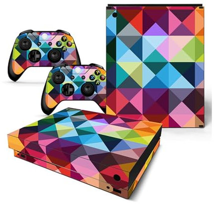 Roipin Schutzhülle für X-Box One X – einschließlich Controller-Skin und Konsolenhaut, Shell-Schutzfolie, Schutzabdeckung, komplettes Set für X-Box One X (Farbe Diamond)