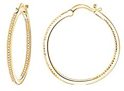 KnSam Ohrringe, Creole Groß Design Ohrringe Jugendstil mit Zirkonia Gold, Gold 20MM Hoop Creole