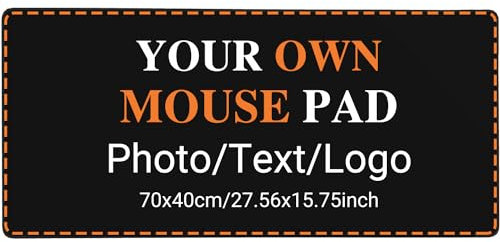 Tapis De Souris Photo Personnalisé, Grand Tapis de Bureau à Bords Cousus Personnalisés avec Votre Image et Votre Texte, Cadeaux de Logo Créatifs 70x40cm