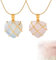 2 Collana Cuore, Quarzo Rosa, Collane da Donna Moda Opal Heart, Collana Crystal Castle, Collana per Donna Ragazze Rosa Quarzo, Collana Gioielli Accessori Regalo