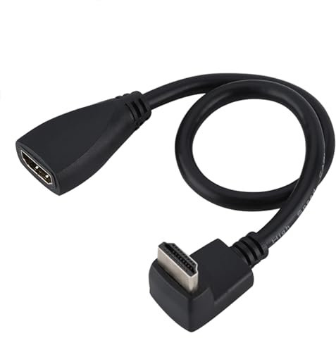 Cable, Cable Full HD Macho a Hembra con Resolución 1080p para Reproductores de DVD para Televisores 3D (codo de 90 grados)