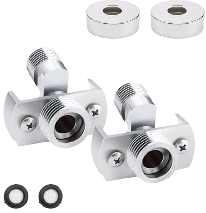 2 Stücke Einstellbarer Duschmischer Adapter, AMONENZ Duschkopf Adapter, Verstellbarer Duschhahn Adapter, für Einstellen Wasserventils, Wasserleckprobleme