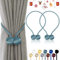 TopHomer 2 Stück Magnetische Vorhang Raffhalter, 10 Farben | Für Wohn-/Schlafzimmer, Bad & Esszimmer, passt zu Vorhängen/Gardinen/Duschvorhänge (Blau)
