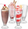 LIMILI Lot de 4 verres à milkshake, verres à crème glacée en verre sans plomb, plats à dessert, verres à dessert en forme de fontaine à soda (350 ml)