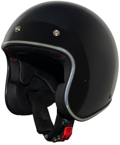 VINZ Bahia Jethelm | Roller Helm / Mopedhelm Herren und Damen | in Gr. XS-XXL | ECE 22.06 Zertifiziert | Erhältlich Schwarz