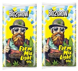 Bio2Grow Farm Mix Light 40 Liter 2 Säcke - Indoor & Outdoor Blumenerde für Pflanzen, Leichte Mischung