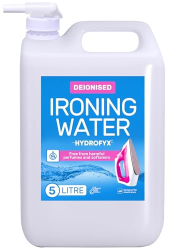 HYDROFYX Ironing Water 5 litre- With Easy Pouring tap, Ultra Pure Demineralised Deionised Water, free from harmful perfumes and softners for Steam Irons and Cleaning