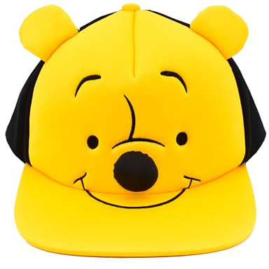 Concept One Unisex-Erwachsene Disney Winnie The Pooh Baseball Cap, Adult Snapback Hat with Flat Brim 3D Nose and Ears Baseballkappe, Gelb/Schwarz, Einheitsgre