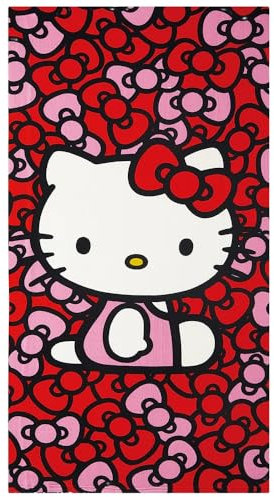 Jay Franco Hello Kitty World of Bows Strandtuch, Polyester-Mikrofaser, 68,6 x 137,2 cm