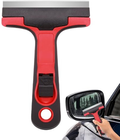 Car Window Squeegee, Small Window Squeegee, Windscreen Squeegee with Handle, Sticker Adhesive Remover, Car Accessories, Scraper with Window Film Cleaning for Windscreen Mirrors