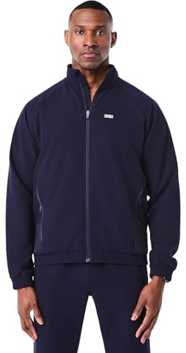 FIGS Cobaki Scrub Jacke für Herren – 5 Taschen, Netzfutter, atmungsaktive Funktion und Bewegung, technischer Komfort, Marineblau, L