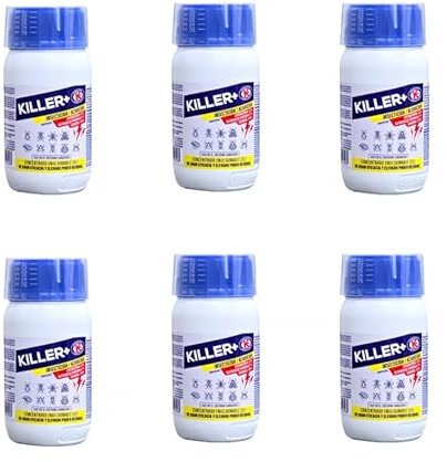 Killer liquido 250ml - Impex. Insecticida acaricida concentrado emulsionable. Eficaz contra mosca, mosquito, pulgas, garrapatas...Sin olor.Con cipermetrina (6)