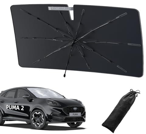 LANGBEAN Parasol Plegable para Ford Puma MK2 2025 2024 2023 2022 2021 2020, Parasol para Parabrisas Delantero para Puma Gen-E 2025 2024, Pantalla Solar Accesorios Bloqueador de Calor Protección UV