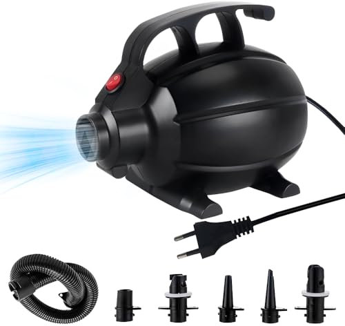 WDKXCN Pompe Matelas Gonflable, 600W Pompe À Air Électrique, Pompe électrique pour Le Gonflage avec 5 Buses Peut être Utilisée pour Les Lits Gonflables, Les Ballons de Gymnastique