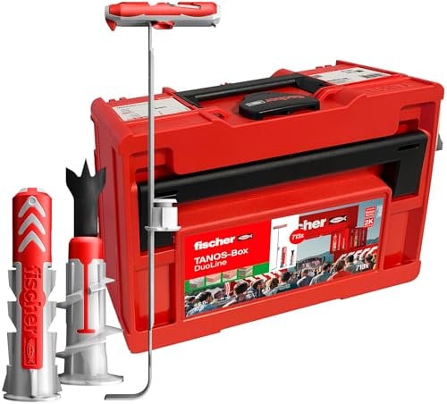 fischer Tanos-Box DuoLine Kit de 713 chevilles de 6 à 10 mm de diamètre, 30 à 80 mm de longueur, DuoPower, DuoTec et DuoBlade pour plus de fonction, de performance et de sécurité, pour les