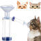NATUZORA Cámara Transparente para Gatos y Perros, Sistema de Entrega de medicamentos Veterinarios con Detalles Azules,Espaciador de inhalador de Mano para Mascotas con máscara,