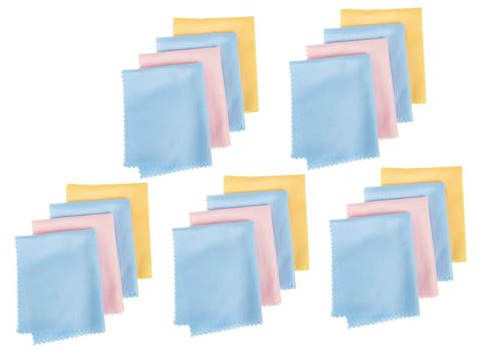 Mikrofaser Klavierreinigungstuch 20 Stück für Musikinstrumente, Tragbar | Wiederverwendbar, Leicht Faltbar, in Kunststoffbeutel Verpackt, für Taschen und Rucksäcke Zufällige Farbe