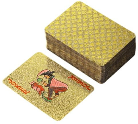 1 Stapel goldene Mini-Spielkarten, goldene Karten, wasserdichte Plastik-Neuheitskarten, goldene Mini-Karten