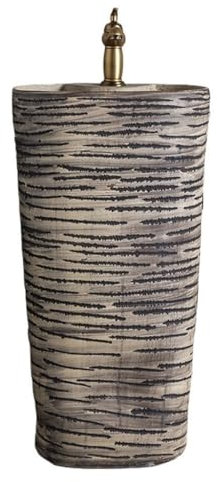 uotmui Standwaschtisch Integriertes Keramik-Standwaschbecken, bodenstehendes Standwaschbecken, Innenhof, Kunstbalkon, Außenpoolwaschbecken Standwaschtisch für Badezimmer