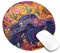 Tapis de souris vibrant désert Monster Truck - Design coloré de ramassage tout-terrain - Caoutchouc antidérapant - Pour la maison et le bureau, style artistique occidental rond, 20,3 x 20,3 cm