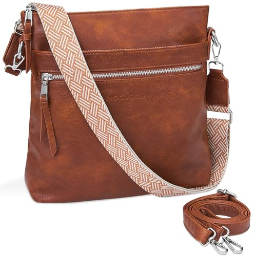 MOCOCITO Umhängetasche Damen Handtasche damen Leicht Damen Schultertasche aus Veganes Leder Crossbody Bags für Frauen mit Verstellbar Abnehmbar Breiter Gurt