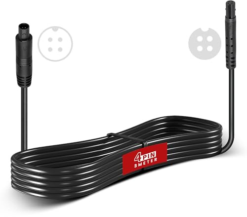 RED WOLF 4 Pin Verlängerungskabel (3 Meters) für Dash cam Rückfahrkamera Auto Recorder Spiegel-Dashcam 4-poliges Kabel Stecker auf Buchse Verlängerung