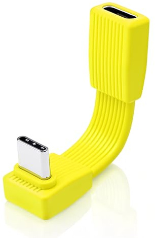 Duttek 80G Kurze USB C Verlängerungskabel - 5cm, 90 Grad USB C Stecker Auf Buchse Flachkabel für PC, iPad, MacBook, Thunderbolt 5, Dockingstation, Pixel und Dell-Monitore