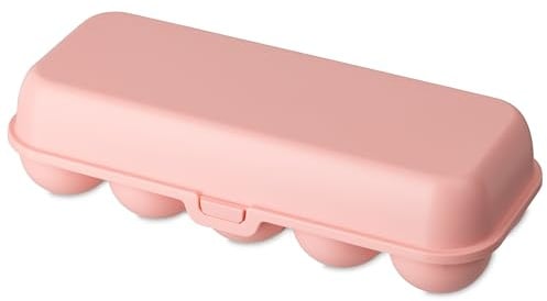 Koziol EGGS TO GO Eierbox für 10 Eier, Aufbewahrungsbox mit Clipverschluss, Eierbehälter für Kühlschrank, Eierkarton aus Kunststoff, Eieraufbewahrungsbox, Eierdose (Sweet Pink, 10 Eier)