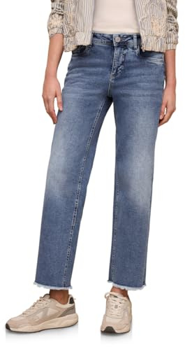 Street One Studio Damen Mid Waist Straight Leg Jeans im Casual Fit 3818264